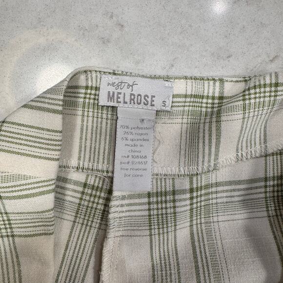 West of Melrose Green Plaid Straight-Leg Pants Women's Small Preppy Cottage - Picture 8 of 14